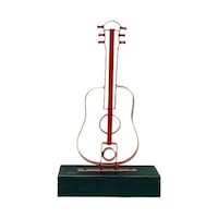 Obje Gitar Ahşap Standlı Biblo Dekoratif Ev Ofis Hediyelik