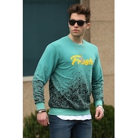 Madmext Yeşil Baskılı Bisiklet Yaka Sweatshirt Madmext Yeşil Baskılı Bisiklet Yaka Sweatshirt