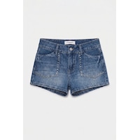 it's basic Kadın Mavi T-2s6-4 Drop Detaylı Mini Özel Tasarım Denim Şort it's basic Kadın Mavi T-2s6-4 Drop Detaylı Mini Özel Tasarım Denim Şort