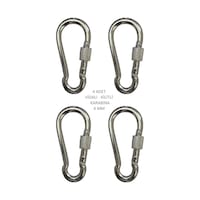 Galvanizli Vidalı Kilitli Karabina, 4 Mm, Askı, Çengel, Kanca, Anahtarlık 4 Adet Galvanizli Vidalı Kilitli Karabina, 4 Mm, Askı, Çengel, Kanca, Anahtarlık 4 Adet