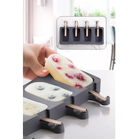 Magnum Dondurma Kalıbı Ve 50 Adet Ahşap Çubuk -4'lü Büyük Boy Pratik Magnum Silikon Dondurma Kalıbı Antrasit Magnum Dondurma Kalıbı Ve 50 Adet Ahşap Çubuk -4'lü Büyük Boy Pratik Magnum Silikon Dondurma Kalıbı Antrasit