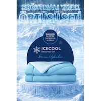 Soğutmalı Yatak Örtüsü Seti Çift Kişilik Soğuk Icecool 3 Parça Çift Taraflı Mavi Turkuaz Soğutmalı Yatak Örtüsü Seti Çift Kişilik Soğuk Icecool 3 Parça Çift Taraflı Mavi Turkuaz