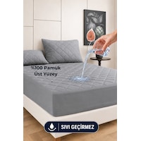Formeya %100 Pamuk Renkli Kapitone Sıvı Geçirmez Alez Çarşaf - Gri Formeya %100 Pamuk Renkli Kapitone Sıvı Geçirmez Alez Çarşaf - Gri