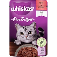 Whiskas Pouch Pure Delight Jöle İçinde Sığırlı Yetişkin Kedi Konservesi 12 x 85 G