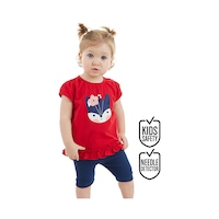 Denokids Kırmızı Tilki Kız Bebek Tunik Tayt Takım Renkli Çok Renkli Denokids Kırmızı Tilki Kız Bebek Tunik Tayt Takım Renkli Çok Renkli