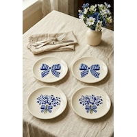 Blue Gift 4 Lü Çiçek Desenli Seramik Tatlı Tabağı 16 Cm Pasta Kahvaltı Sunum Tabak Seti Beyaz Blue Gift 4 Lü Çiçek Desenli Seramik Tatlı Tabağı 16 Cm Pasta Kahvaltı Sunum Tabak Seti Beyaz