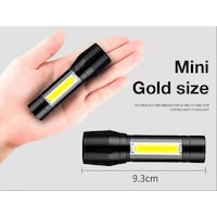 Metal Polis El Feneri Mini 3 Mod Şarjlı 3 Watt 600 Lümen M-4140 Siyah