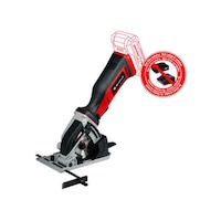 Einhell Akülü Mini Daire Testere TE-CS 18/89 Li-Solo 4331100, Ø 89 mm, 28 mm kesme derinliği, aletsiz ayar, akü hariç