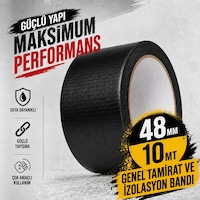 Sanplaza Siyah Tamir ve İzolasyon Bandı 48mm 10mt Suya Dayanıklı Duct Tape Sırdırmazlık Bandı Sanplaza Siyah Tamir ve İzolasyon Bandı 48mm 10mt Suya Dayanıklı Duct Tape Sırdırmazlık Bandı