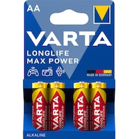 Varta Longlife Max Power AA Alkalin Kalem Pil, LR6, 1,5V, 4'lü Paket Varta Longlife Max Power AA Alkalin Kalem Pil, LR6, 1,5V, 4'lü Paket