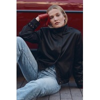 Sateen Saten Bomber Ceket - Siyah-137970 Sateen Saten Bomber Ceket - Siyah-137970
