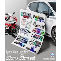 11li Hologram Çoklu Set - Motosiklet Kelebek Cam Uyumlu Sticker 11li Hologram Çoklu Set - Motosiklet Kelebek Cam Uyumlu Sticker