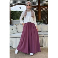 Rabia Şamlı Vera Etekli Pantolon Bordo Normal Rabia Şamlı Vera Etekli Pantolon Bordo Normal
