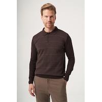 İmza Kahverengi Polo Yaka Uzun Kol Örme Comfort Fit Pamuklu Triko Kazak 1012265156 K.kahve-s.kahve İmza Kahverengi Polo Yaka Uzun Kol Örme Comfort Fit Pamuklu Triko Kazak 1012265156 K.kahve-s.kahve