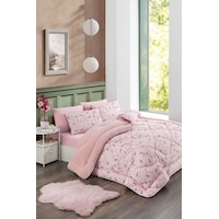 Marla Home Çift Kişilik Welsoft Uyku Seti Lastikli Çarşaflı Bahar Pembe Bahar Marla Home Çift Kişilik Welsoft Uyku Seti Lastikli Çarşaflı Bahar Pembe Bahar