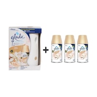 Glade Otomatik Sprey + İpeksi Vanilya Oda Kokusu 4 x 269 ML Glade Otomatik Sprey + İpeksi Vanilya Oda Kokusu 4 x 269 ML