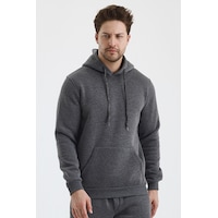 Monox Erkek Kapşonlu 3 İplik Sweatshirt Antrasit Monox Erkek Kapşonlu 3 İplik Sweatshirt Antrasit