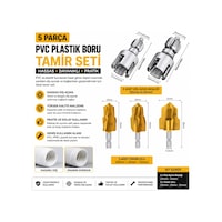 5 Parça Pvc Plastik Boru Tamir Seti 20-25-32 Mm İç Dış Diş Açma Ve Boru Onarım Matkap Ucu Seti 5 Parça Pvc Plastik Boru Tamir Seti 20-25-32 Mm İç Dış Diş Açma Ve Boru Onarım Matkap Ucu Seti