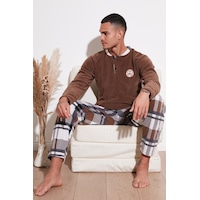 Buratti Regular Fit Bisiklet Yaka Kışlık Yumuşak Dokulu Polar Erkek Pijama Takımı 6096100 Camel Buratti Regular Fit Bisiklet Yaka Kışlık Yumuşak Dokulu Polar Erkek Pijama Takımı 6096100 Camel