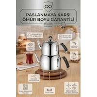 Özkent K-408 Lotus Aile Boy Paslanmaz Çelik Kendinden Süzgeçli Çaydanlık 4,85 Lt 1,85+3lt Özkent K-408 Lotus Aile Boy Paslanmaz Çelik Kendinden Süzgeçli Çaydanlık 4,85 Lt 1,85+3lt