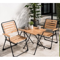 Bistro Set Bahçe Mobilyasi 3 Lü Set Piknik Kamp Sandalyesi Katlanir Masa Balkon Kahverengi