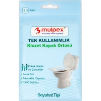 Mulpex Tek Kullanımlık Suda Çözünür Klozet Kapak Örtüsü 10'lu