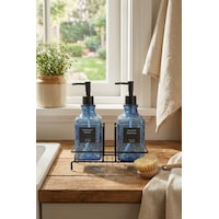 Makri Home Modern Cam Sıvı Sabunluk & Deterjanlık Seti-500 Ml Cam Sabunluk, Metal Stand'lı Siyah Makri Home Modern Cam Sıvı Sabunluk & Deterjanlık Seti-500 Ml Cam Sabunluk, Metal Stand'lı Siyah