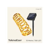 Solar Hortum Peri Led 10 Metre 100 Led Ip65 Güneş Enerjili Bahçe Dekorasyon Aydınlatma