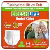 Freshlife Emici Külot Orta Boy M 30'lu 4 Adet Hasta Bezi Freshlife Emici Külot Orta Boy M 30'lu 4 Adet Hasta Bezi