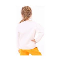 Toontoy Kız Çocuk Baskılı Sweatshirt Ekru