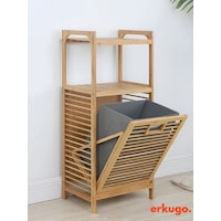 Bambu 2 Raflı Kirli Sepeti, Çok Amaçlı Banyo Düzenleyici, Çamaşır Sepeti Organizer, Raf Bambu Bambu 2 Raflı Kirli Sepeti, Çok Amaçlı Banyo Düzenleyici, Çamaşır Sepeti Organizer, Raf Bambu