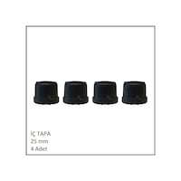 Plastik İç Tapa, Yuvarlak, 25 Mm 4 Adet Siyah Plastik İç Tapa, Yuvarlak, 25 Mm 4 Adet Siyah