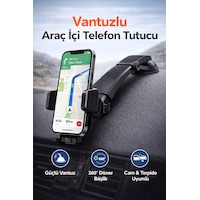 Vantuzlu Araç İçi Telefon Tutucu Ayarlanabilir Uzatmalı Kol 360 Döner Cam & Torpido Uyumlu Siyah Vantuzlu Araç İçi Telefon Tutucu Ayarlanabilir Uzatmalı Kol 360 Döner Cam & Torpido Uyumlu Siyah