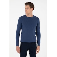 U.s. Polo Assn. Erkek Minimalist Uzun Kol Kazak - Günlük Şıklık İndigo U.s. Polo Assn. Erkek Minimalist Uzun Kol Kazak - Günlük Şıklık İndigo