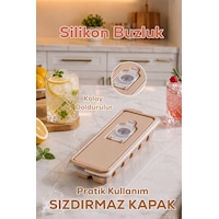 4518 Silikon Buz Kalıbı Kapaklı Dökmeden Kolay Dolum, Bpa İçermez, Pratik Buz Yapma Kabı-buzluk-cappuccino 4518 Silikon Buz Kalıbı Kapaklı Dökmeden Kolay Dolum, Bpa İçermez, Pratik Buz Yapma Kabı-buzluk-cappuccino