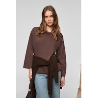Grımelange Basıl Kadını Oversize %100 Organik Pamuk Örme Uzun Kol Koyu Kahverengi T-shirt Koyu Kahverengi Grımelange Basıl Kadını Oversize %100 Organik Pamuk Örme Uzun Kol Koyu Kahverengi T-shirt Koyu Kahverengi