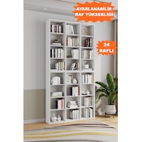 Ae-1079 İmre Beyaz 24 Raflı Kitaplık Kütüphane Ayarlanabilir Raf Ae-1079 İmre Beyaz 24 Raflı Kitaplık Kütüphane Ayarlanabilir Raf