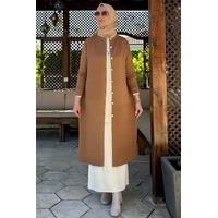 Rabia Şamlı Manolya Camel Triko Hırka Normal Rabia Şamlı Manolya Camel Triko Hırka Normal
