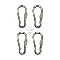 Galvanizli Vidalı Kilitli Karabina, 6 Mm, Askı, Çengel, Kanca, Anahtarlık 4 Adet Galvanizli Vidalı Kilitli Karabina, 6 Mm, Askı, Çengel, Kanca, Anahtarlık 4 Adet