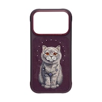 3d İphone 18 Pro Max Uyumlu Magsafe Taşlı Gerçek Nakış İşlemeli Kedili Kılıf Vişne 3d İphone 18 Pro Max Uyumlu Magsafe Taşlı Gerçek Nakış İşlemeli Kedili Kılıf Vişne