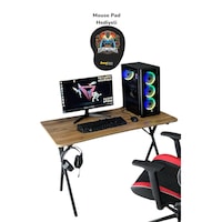 Heygaming Profesyonel Oyuncu Masası Ceviz Bilgisayar Çalışma Masa Heygaming Profesyonel Oyuncu Masası Ceviz Bilgisayar Çalışma Masa