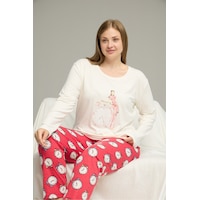 Siyah İnci Curve Büyük Beden Battal Boy Pamuklu Pijama Takım25240780 Ekru Siyah İnci Curve Büyük Beden Battal Boy Pamuklu Pijama Takım25240780 Ekru