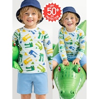 Denokids Uv Korumalı Timsah Erkek Çocuk Mayo T-shirt Renkli