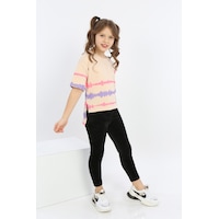 Toontoy Kids Toontoy Kız Çocuk Göğsü Armalı Tişört Bej Toontoy Kids Toontoy Kız Çocuk Göğsü Armalı Tişört Bej