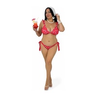 Büyük Beden Desenli Fırfır Askılı Uzun Üçgen Yandan Bağlamalı Kadın Bikini Takım Büyük Beden Desenli Fırfır Askılı Uzun Üçgen Yandan Bağlamalı Kadın Bikini Takım