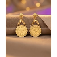 22 Ayar Altın Küpe Çeyrekli Zincir 5.68gr - K01102 22 Ayar Altın Küpe Çeyrekli Zincir 5.68gr - K01102