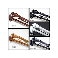 Ahşap Rustik Tek Raylı Perde Askısı - 250 Cm / 5 Renk Seçeneği Ahşap Rustik Tek Raylı Perde Askısı - 250 Cm / 5 Renk Seçeneği
