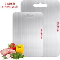 Erya Home 2 Adet Antibakteriyel Paslanmaz Çelik Kesme Tahtası 2 Farklı Boy Erya Home 2 Adet Antibakteriyel Paslanmaz Çelik Kesme Tahtası 2 Farklı Boy