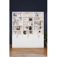 Asra Trend K-50 %100 MDF 180 cm 3 Modüllü Kapaklı Kitaplık Raflı Kütüphane Beyaz Asra Trend K-50 %100 MDF 180 cm 3 Modüllü Kapaklı Kitaplık Raflı Kütüphane Beyaz