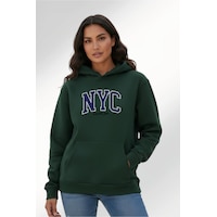 Uyguntarz Unisex Nyc Tasarım Baskılı Kapüşonlu Sweatshirt Yeşil Uyguntarz Unisex Nyc Tasarım Baskılı Kapüşonlu Sweatshirt Yeşil